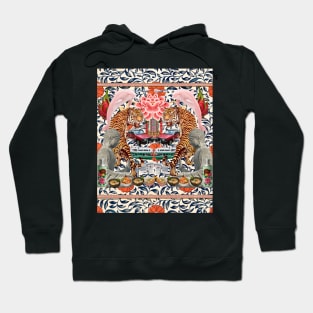 Tigers & Pink Dolphins Floral Pattern - Retro Hong Kong Hoodie